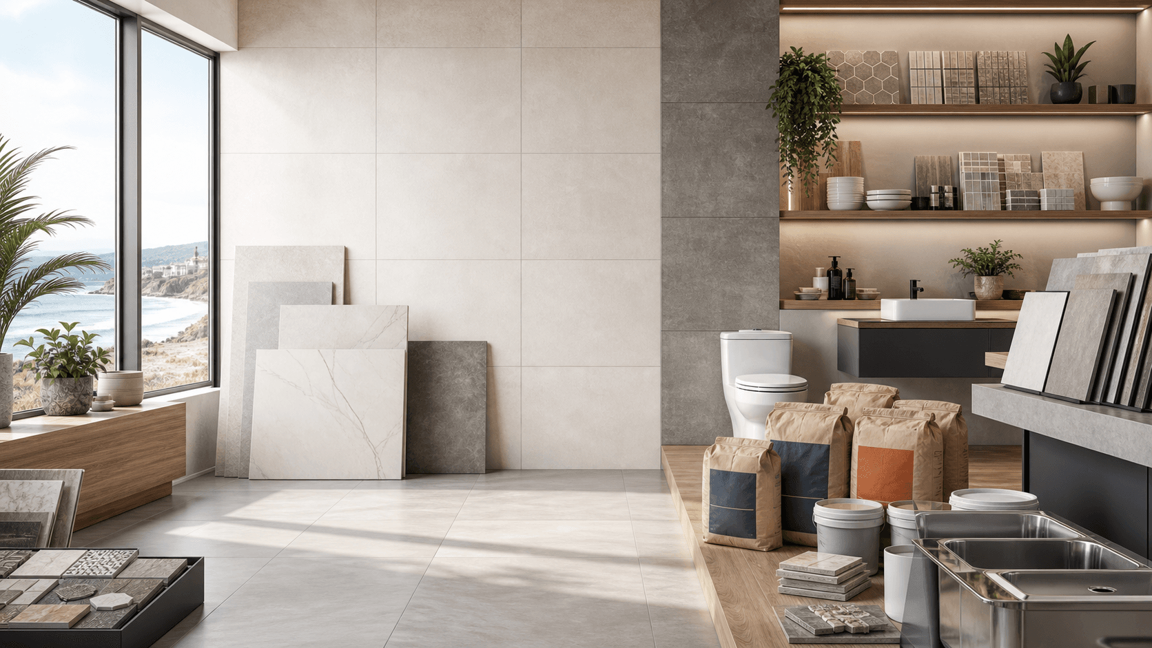 Showroom de porcelanatos, banos y acabados para el hogar